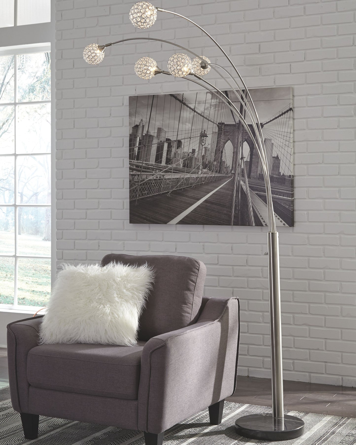 Winter - Metal Arc Lamp  - Silver Finish