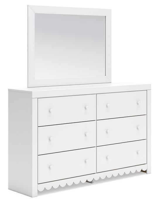 Mollviney - Dresser And Mirror - White