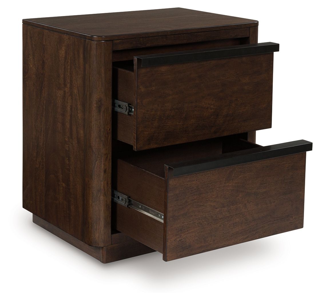Dilenno - Two Drawer Night Stand - Dark Brown