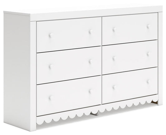 Mollviney - Six Drawer Dresser - White