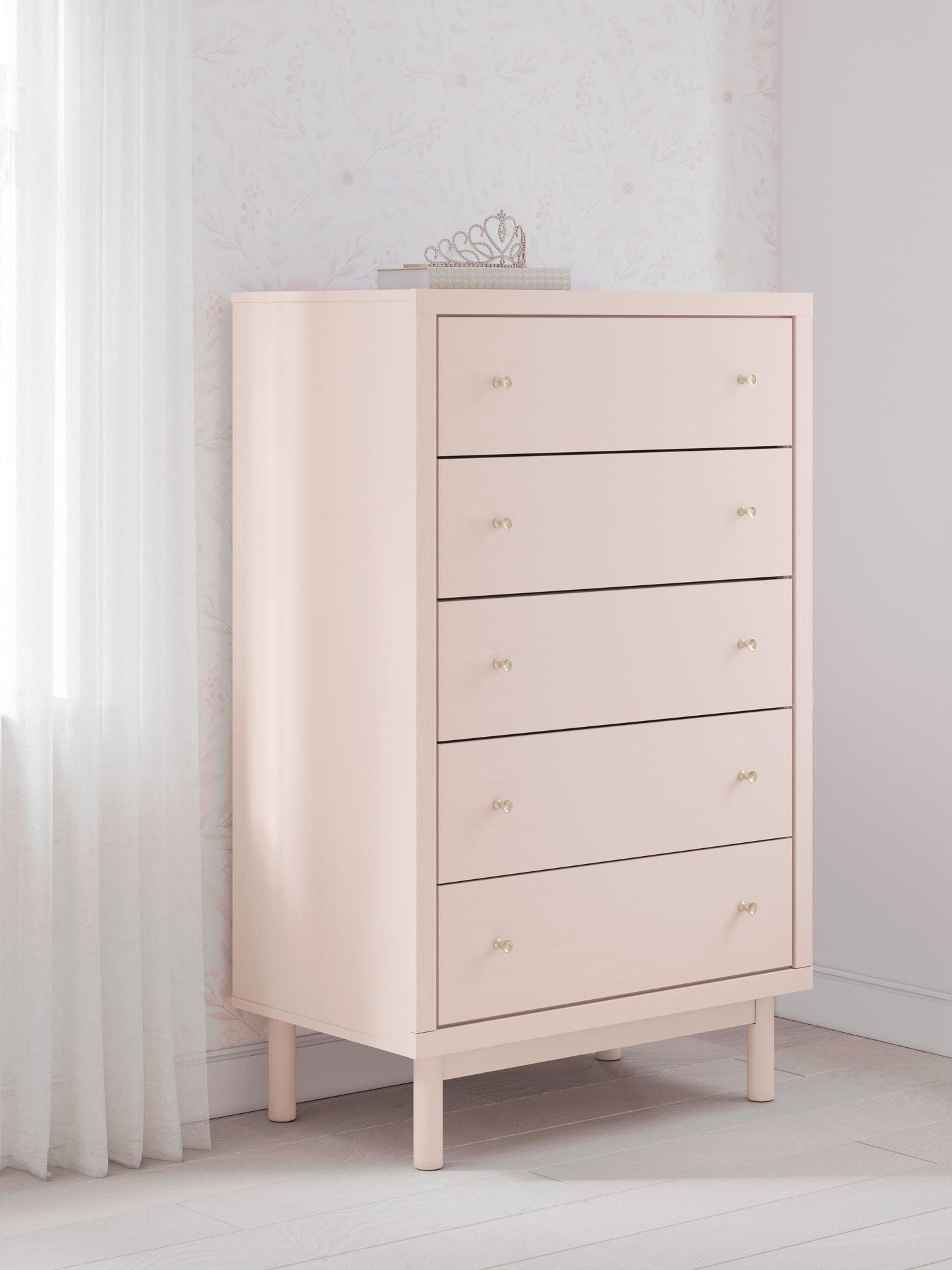 Wistenpine - Five Drawer Chest - Blush