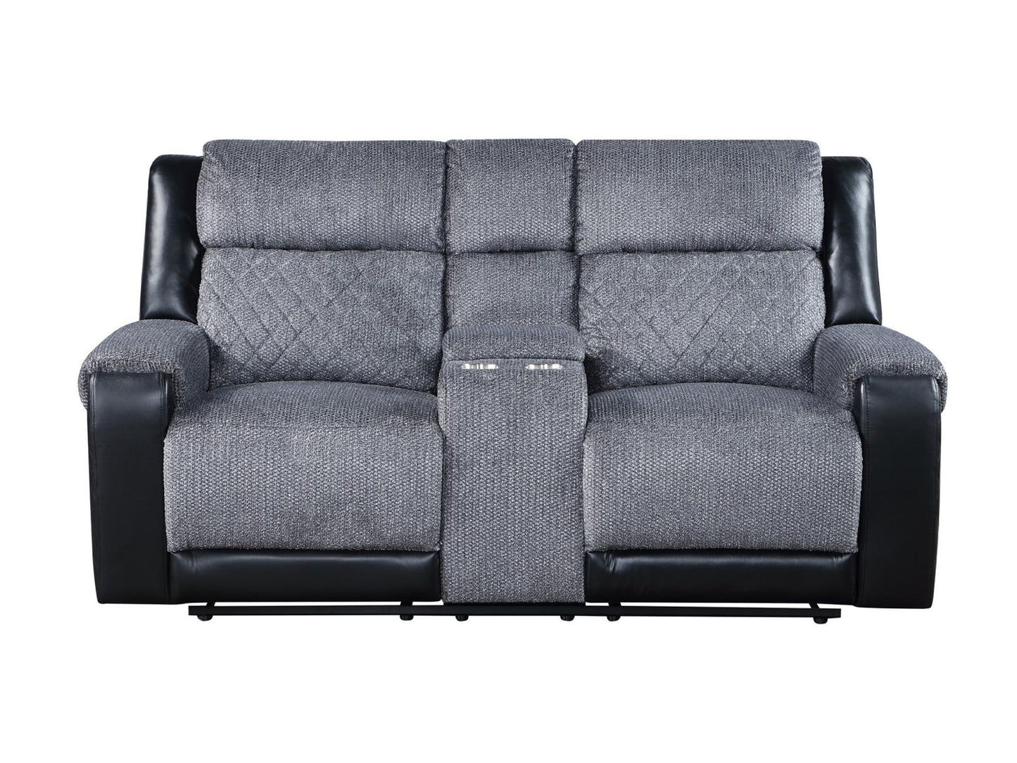 Global Dual Reclining Loveseat - Dark Gray