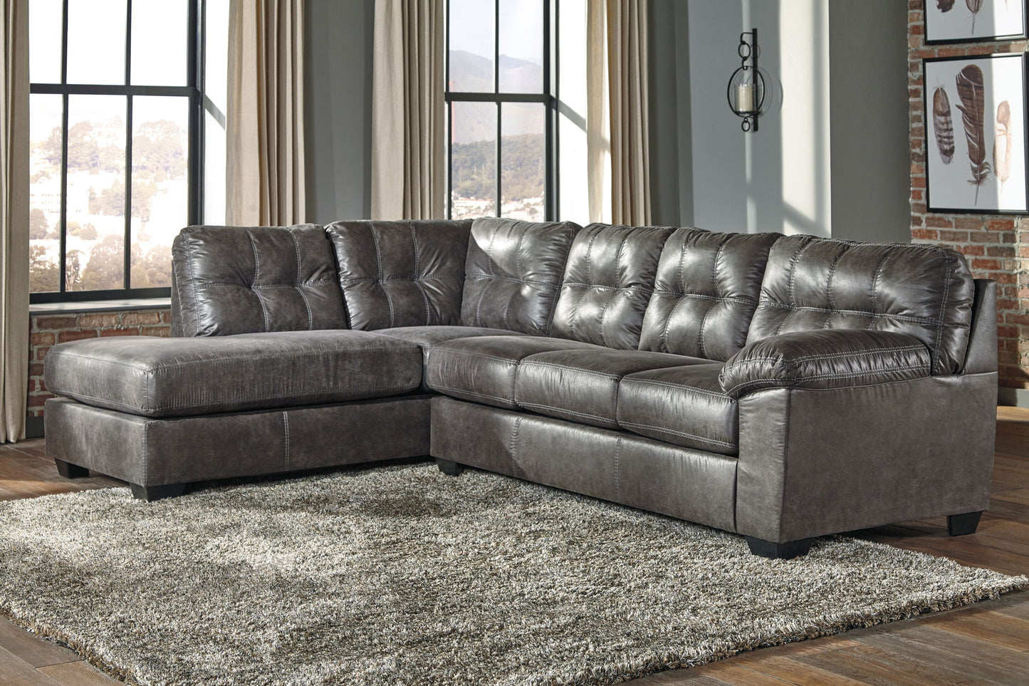 Fallston - Left Arm Facing Chaise 2 Pc Sectional - Slate
