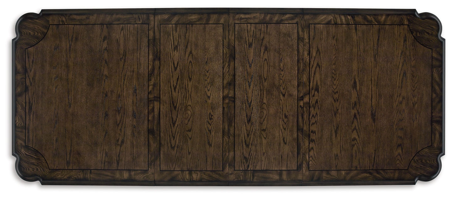 Maylee - 11 Pc. - Dining Extension Table, 4 Side Chairs, 2 Arm Chairs, Storage Bench, Buffet And Hutch - Dark Brown