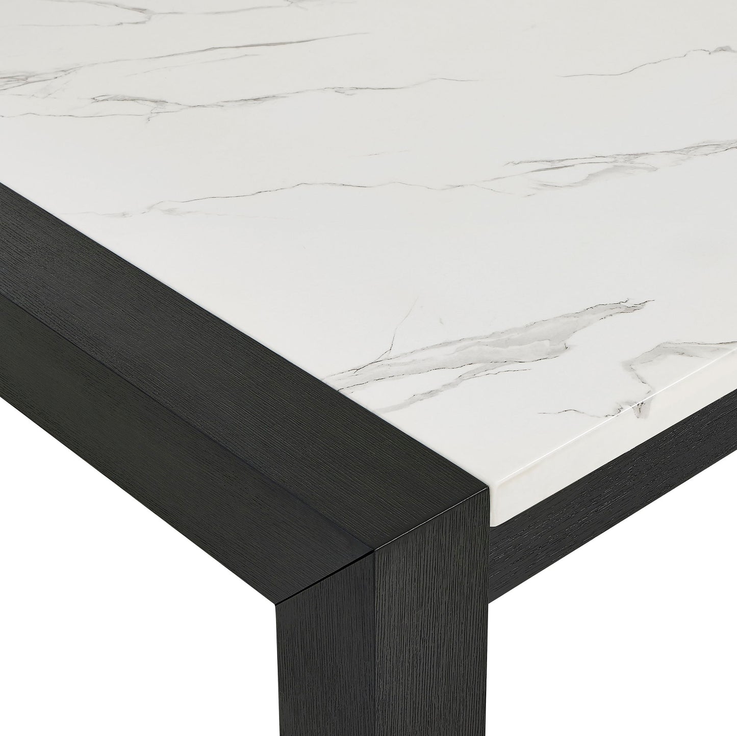 Jules - Faux Marble Dining Table - Charcoal / White