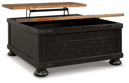 Valebeck - Lift Top Cocktail Table - Black / Brown