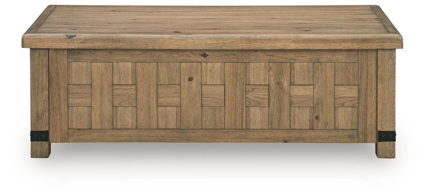 Ridgester - Lift Top Cocktail Table - Light Brown