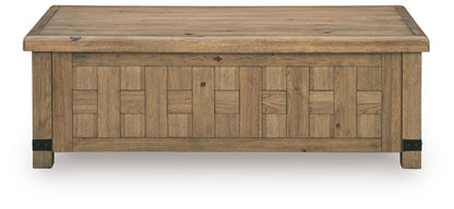 Ridgester - Lift Top Cocktail Table - Light Brown