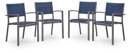 Rocky Creek - Sling Arm Chair (Set of 4) - Blue / Gray