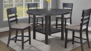 Guthrie - Counter Height Round Table With Lazysusan - Charcoal